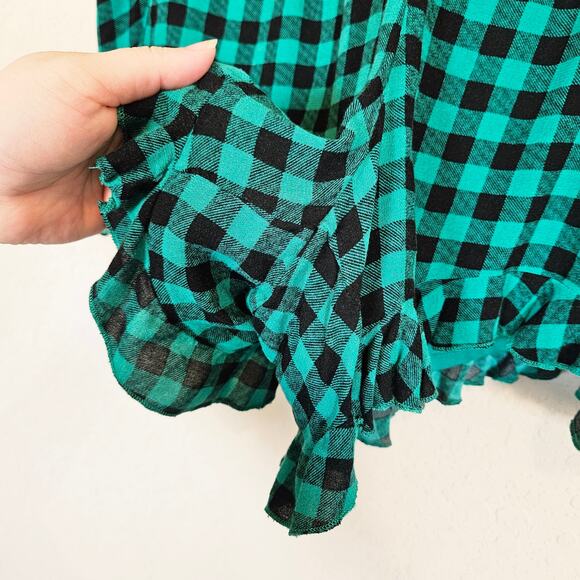 Torrid Gingham High Waisted Ruffle Hem Pull On Shorts Plus Size 2x Retro Summer - Picture 4 of 9